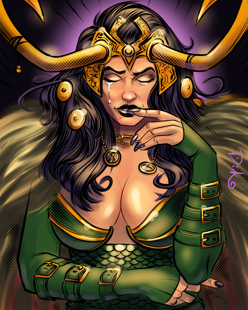 Lady Loki fan art by comic artist Dirk Hooper
